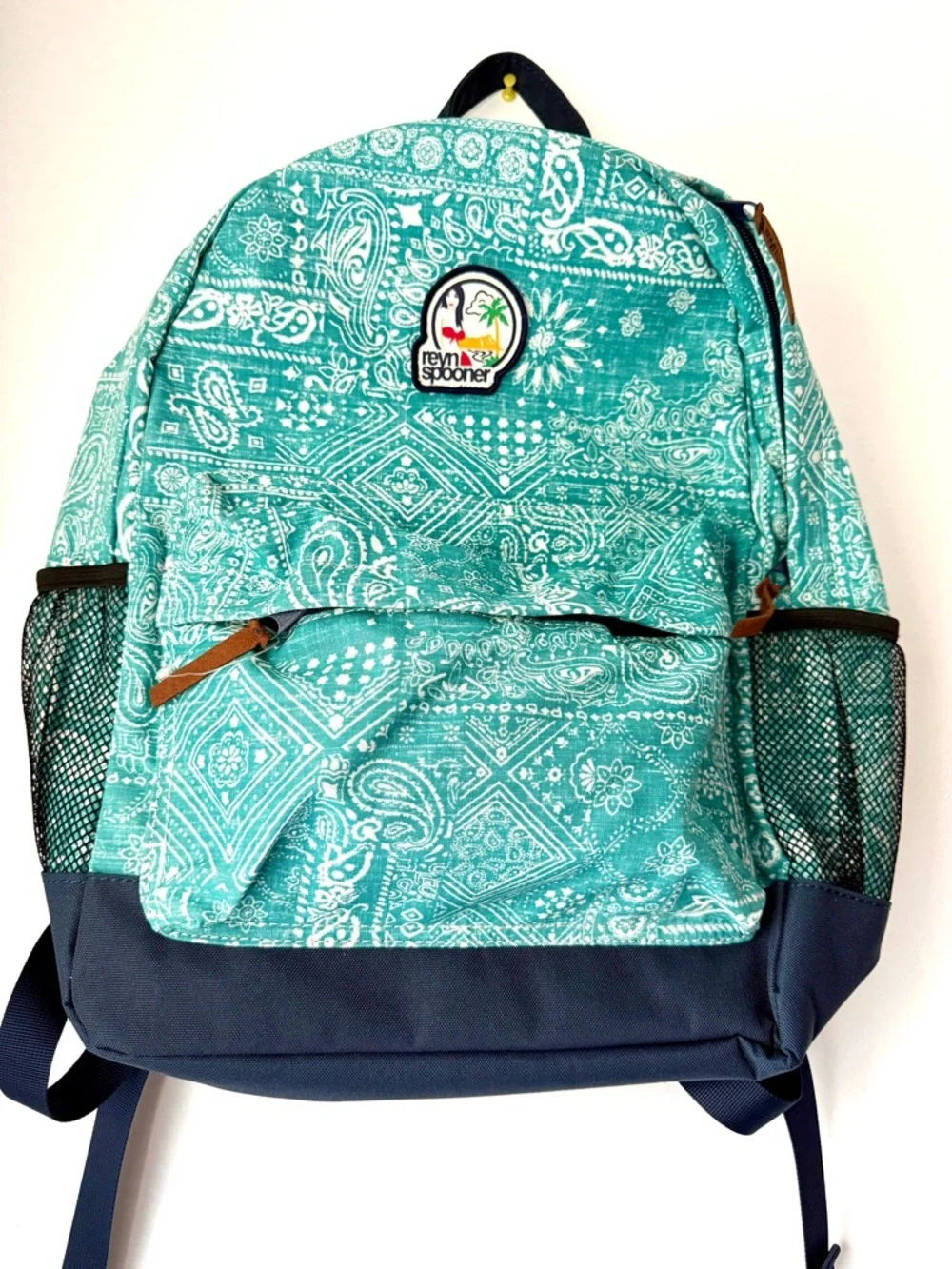 Reyn Spooner Teal Bandana Print Backpack NOS